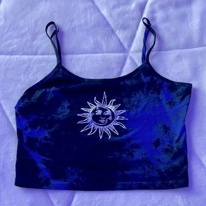 SUN TIE-DYE CROPPED SHIRT